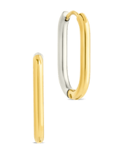 Load image into Gallery viewer, Dafne Dual Tone Oval Hoops
