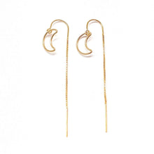 Load image into Gallery viewer, Crescent Moon thread earrings
