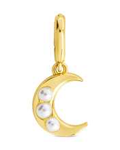 Load image into Gallery viewer, Sterling Silver Pearl Moon Charm
