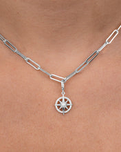 Load image into Gallery viewer, Sterling Silver CZ &amp; Pearl Compass
