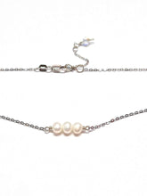 Load image into Gallery viewer, Four or three Pearl Necklace, silver or gold Necklace

