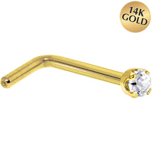 Load image into Gallery viewer, Solid 14K Yellow Gold 1.5mm Genuine Diamond Nose Ring
