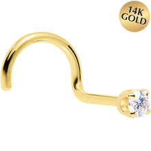 Load image into Gallery viewer, Solid 14K Yellow Gold 2mm Genuine Diamond Nose Ring
