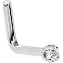Load image into Gallery viewer, Solid 14K White Gold 1.5mm Genuine Diamond Nose Ring
