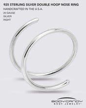 Load image into Gallery viewer, Double Hoop Nose 925 Sterling Silver Spiral Nose Ring - DON GREAT

