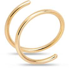 Load image into Gallery viewer, Double Hoop Nose 14k Yellow Gold Filled Spiral Nose Ring
