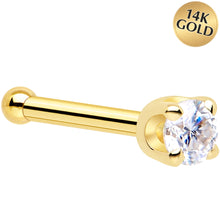 Load image into Gallery viewer, Solid 14K Yellow Gold 2mm Genuine Diamond Nose Ring
