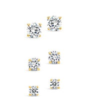 Load image into Gallery viewer, Sterling Silver CZ Stud Earring Set
