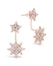 Load image into Gallery viewer, CZ Starburst Jacket Earrings
