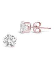 Load image into Gallery viewer, Sterling Silver 5mm CZ Stud Earrings
