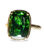 Load image into Gallery viewer, Sterling Silver Elongated Cushion Emerald CZ Cocktail Ring
