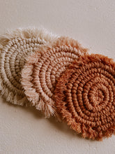 Load image into Gallery viewer, Kera Sunrise Macrame Coaster Set
