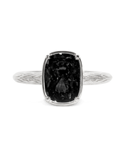 Load image into Gallery viewer, Sterling Silver Mini Black Elongated Cushion Ring
