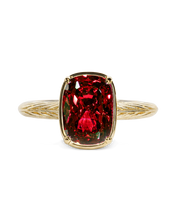 Load image into Gallery viewer, Sterling Silver Mini Garnet Elongated Cushion Ring
