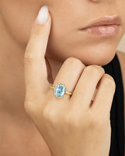 Load image into Gallery viewer, Sterling Silver Mini Aquamarine Elongated Cushion Ring
