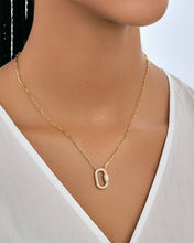 Load image into Gallery viewer, Pave CZ Carabiner Lock Necklace
