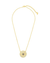 Load image into Gallery viewer, CZ Evil Eye &amp; Enamel Petal Pendant Necklace
