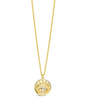 Load image into Gallery viewer, Mahana CZ Evil Eye Disk Necklace
