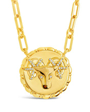 Load image into Gallery viewer, Bold CZ Zodiac Link Pendant Necklace

