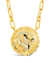 Load image into Gallery viewer, Bold CZ Zodiac Link Pendant Necklace
