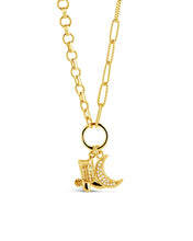 Load image into Gallery viewer, Kelsea CZ Boot &amp; Moon Pendant Charm Necklace
