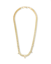 Load image into Gallery viewer, Brecken Stationed CZ Herringbone Necklace
