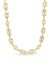 Load image into Gallery viewer, Camden Adjustable CZ Staggered Tennis Necklace
