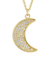 Load image into Gallery viewer, Pave CZ Moon Crescent Pendant
