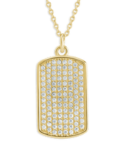 Load image into Gallery viewer, Pave CZ Rounded-edge Rectangle Pendant
