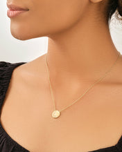 Load image into Gallery viewer, 14K Gold Plated Sterling Silver CZ Round Initial Necklace
