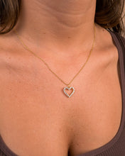 Load image into Gallery viewer, Sterling Silver Cubic Zirconia Outline Heart Pendant Necklace
