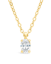 Load image into Gallery viewer, Sterling Silver Oval CZ Prong Set Pendant
