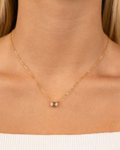 Load image into Gallery viewer, Sterling Silver Emerald Bezel Set Pendant
