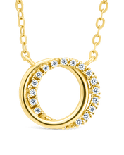 Load image into Gallery viewer, Sterling Silver CZ Interlocking Circle Pendant
