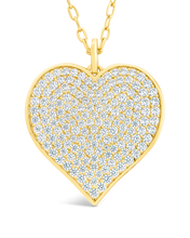 Load image into Gallery viewer, Sterling Silver CZ Statement Heart Pendant
