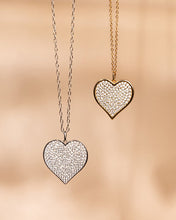 Load image into Gallery viewer, Sterling Silver CZ Statement Heart Pendant
