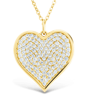 Load image into Gallery viewer, Sterling Silver CZ Statement Heart Pendant
