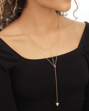 Load image into Gallery viewer, Triple Layer Triangle Drop Chain Necklace

