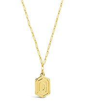 Load image into Gallery viewer, Hexagon Tag Initial Pendant Necklace
