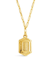 Load image into Gallery viewer, Hexagon Tag Initial Pendant Necklace
