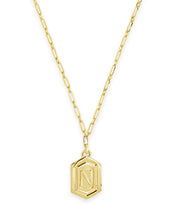 Load image into Gallery viewer, Hexagon Tag Initial Pendant Necklace
