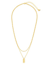Load image into Gallery viewer, Initial Tag Layered Chain Necklace
