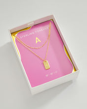 Load image into Gallery viewer, Initial Tag Layered Chain Necklace
