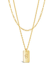 Load image into Gallery viewer, Initial Tag Layered Chain Necklace

