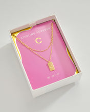 Load image into Gallery viewer, Initial Tag Layered Chain Necklace
