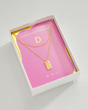 Load image into Gallery viewer, Initial Tag Layered Chain Necklace
