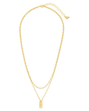 Load image into Gallery viewer, Initial Tag Layered Chain Necklace
