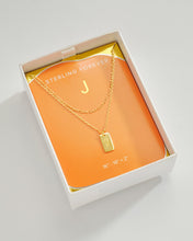 Load image into Gallery viewer, Initial Tag Layered Chain Necklace
