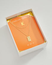 Load image into Gallery viewer, Initial Tag Layered Chain Necklace
