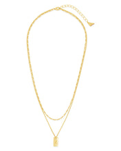 Load image into Gallery viewer, Initial Tag Layered Chain Necklace
